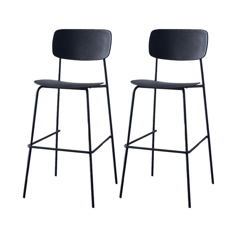 Modern Backrest Armless Counter Stool Iron Pub Stool with Plastic Cushion