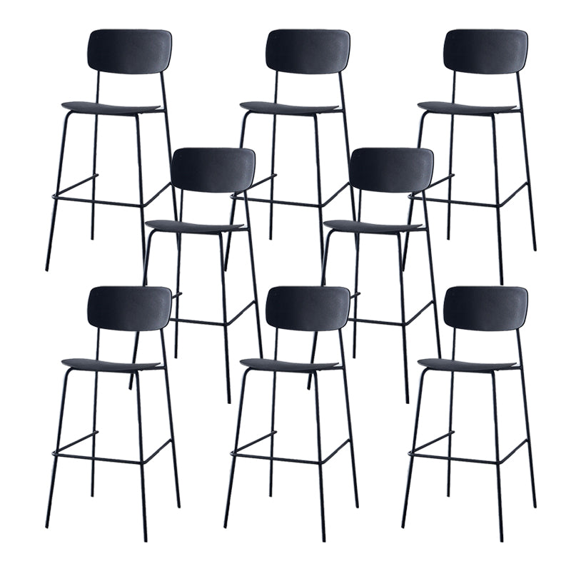 Modern Backrest Armless Counter Stool Iron Pub Stool with Plastic Cushion