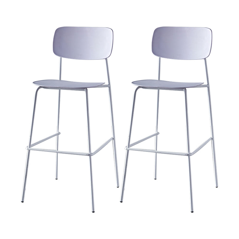 Modern Backrest Armless Counter Stool Iron Pub Stool with Plastic Cushion