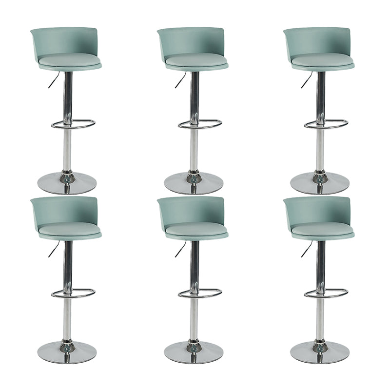 Industrial Backrest Armless Counter Stool Iron Cafe Bar Stool with Adjustable Cushion