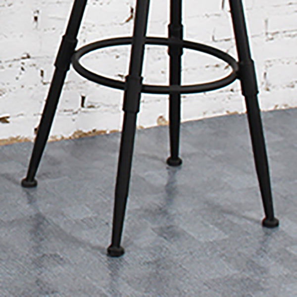 Industrial Rotatable Armless Counter Stool Iron Bar Stool with Pedal