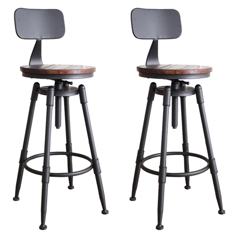 Industrial Rotatable Armless Counter Stool Iron Bar Stool with Pedal
