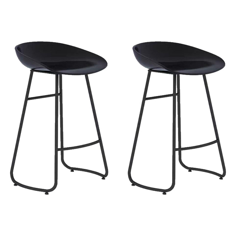 Modern Backrest Armless Counter Stool Iron Cafe Bar Stool with Acrylic Seat