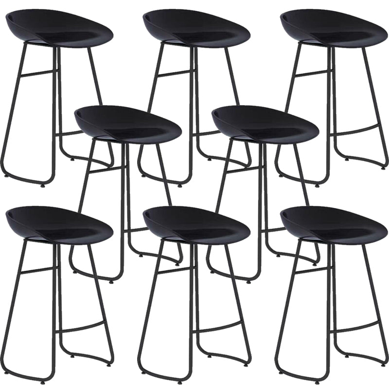 Modern Backrest Armless Counter Stool Iron Cafe Bar Stool with Acrylic Seat