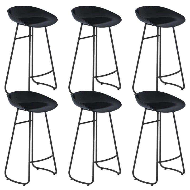 Modern Backrest Armless Counter Stool Iron Cafe Bar Stool with Acrylic Seat