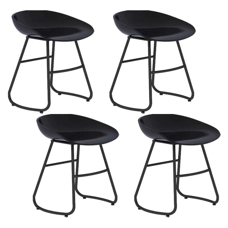 Modern Backrest Armless Counter Stool Iron Cafe Bar Stool with Acrylic Seat