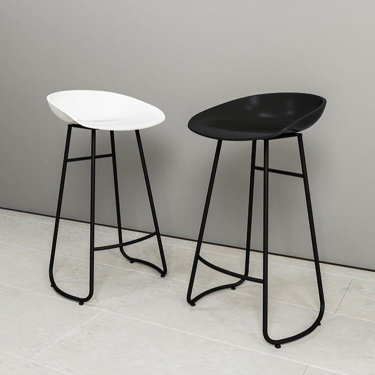 Modern Backrest Armless Counter Stool Iron Cafe Bar Stool with Acrylic Seat