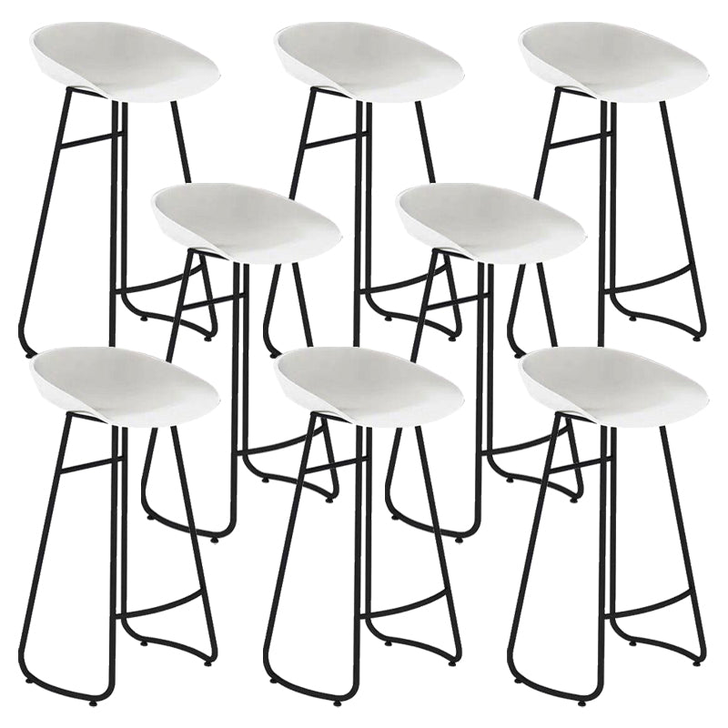 Modern Backrest Armless Counter Stool Iron Cafe Bar Stool with Acrylic Seat