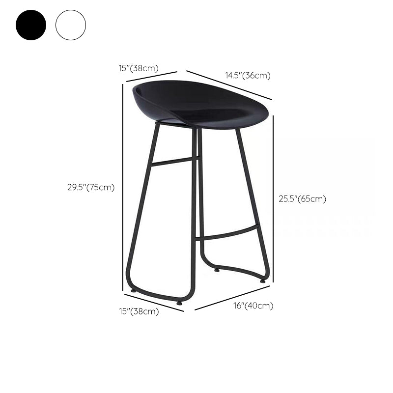 Modern Backrest Armless Counter Stool Iron Cafe Bar Stool with Acrylic Seat