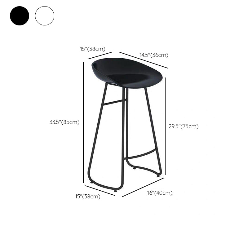 Modern Backrest Armless Counter Stool Iron Cafe Bar Stool with Acrylic Seat