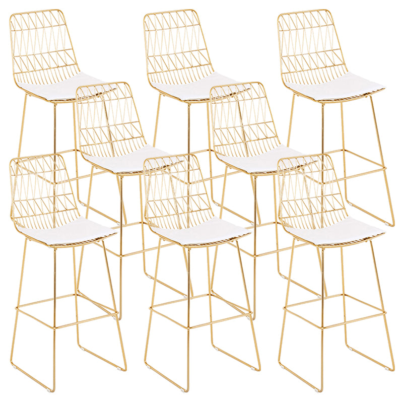 Contemporary Style Metal Armless Bar-stool PU Leather Counter Bar Stool for Kitchen