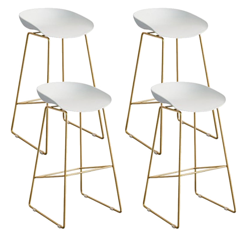 Contemporary Style Metal Armless Bar-stool PU Leather Counter Bar Stool for Kitchen