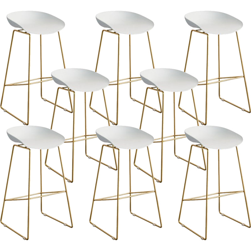Contemporary Style Metal Armless Bar-stool PU Leather Counter Bar Stool for Kitchen
