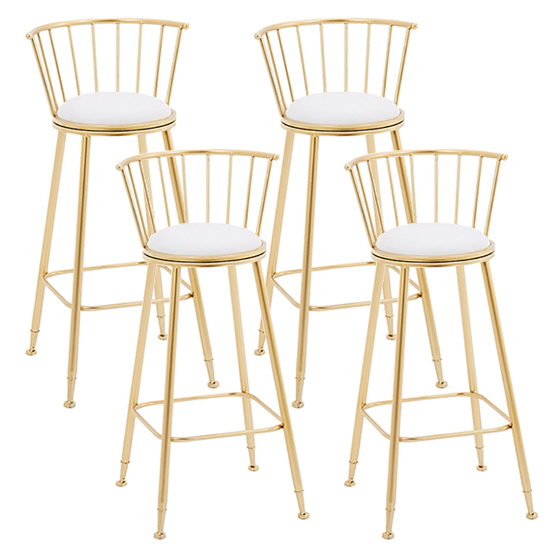 Contemporary Style Metal Armless Bar-stool PU Leather Counter Bar Stool for Kitchen