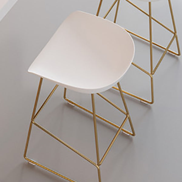 Contemporary Style Metal Armless Bar-stool PU Leather Counter Bar Stool for Kitchen