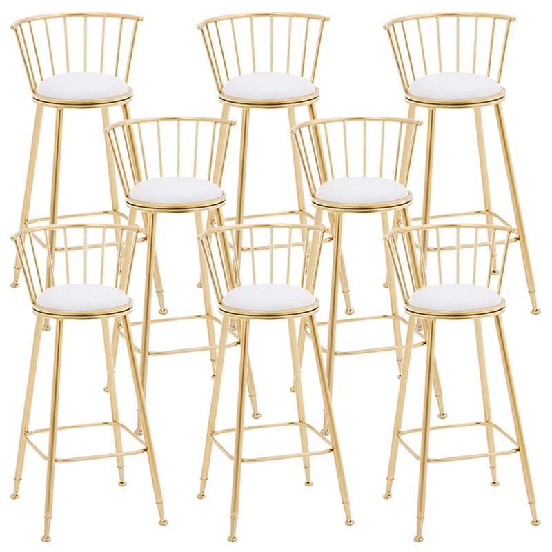 Contemporary Style Metal Armless Bar-stool PU Leather Counter Bar Stool for Kitchen