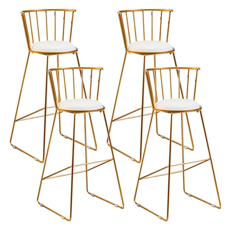 Contemporary Style Metal Armless Bar-stool PU Leather Counter Bar Stool for Kitchen