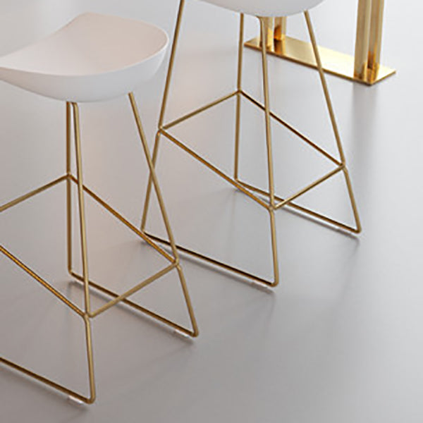 Contemporary Style Metal Armless Bar-stool PU Leather Counter Bar Stool for Kitchen