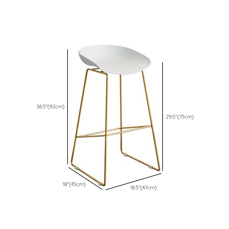 Contemporary Style Metal Armless Bar-stool PU Leather Counter Bar Stool for Kitchen
