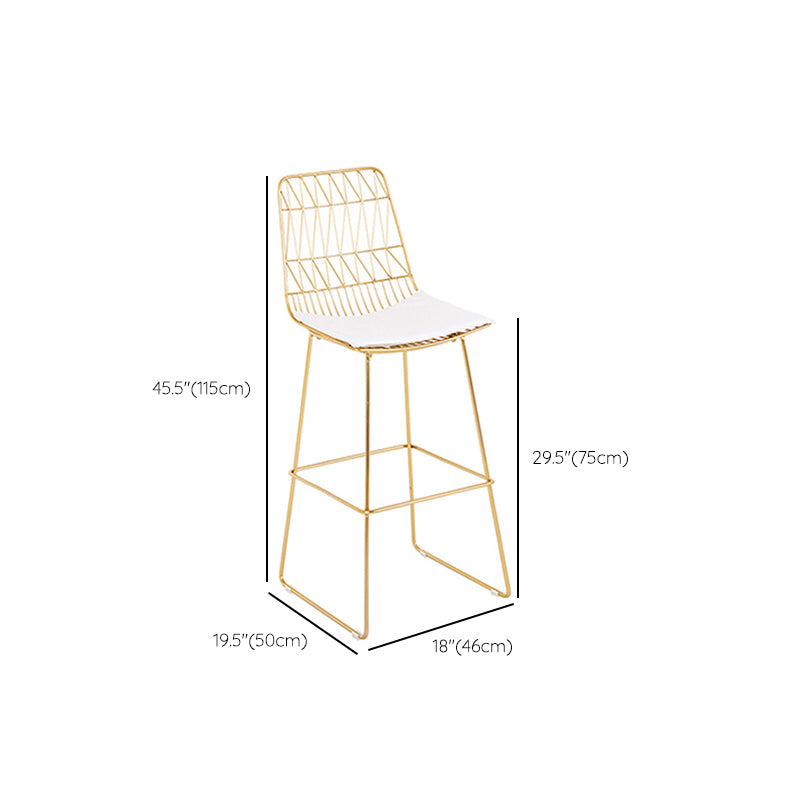 Contemporary Style Metal Armless Bar-stool PU Leather Counter Bar Stool for Kitchen