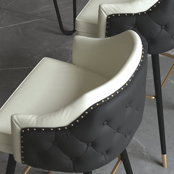 Modern Armrest Backrest Counter Stool Iron Cafe Bar Stool with Cushion and Pedal