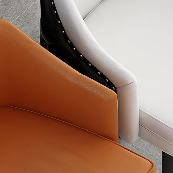 Modern Armrest Backrest Counter Stool Iron Cafe Bar Stool with Cushion and Pedal