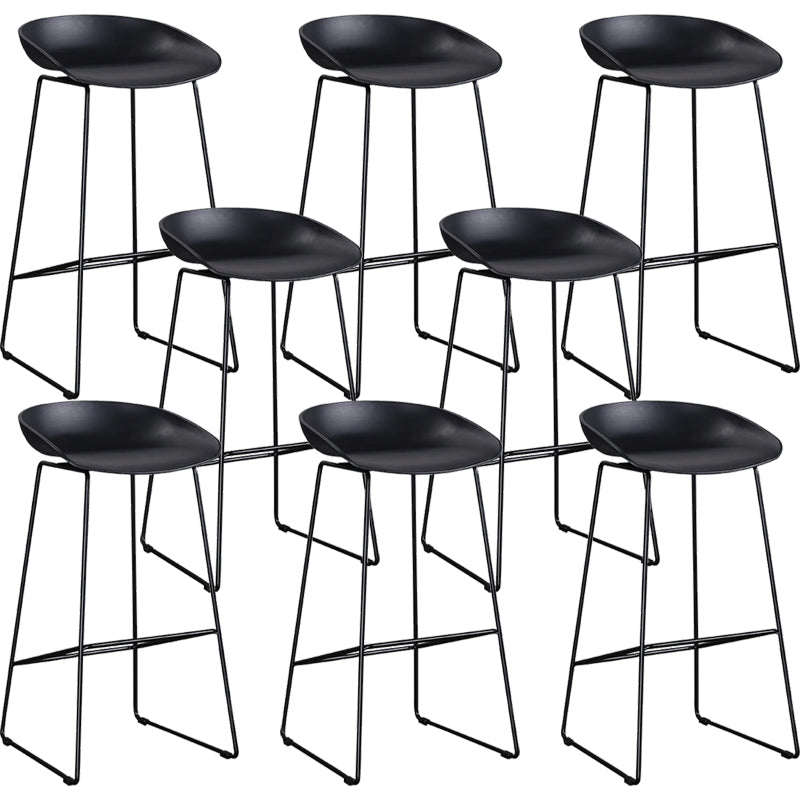 Metal Bar Stool Modern Style Low Back Armless Counter Stool for Home Use