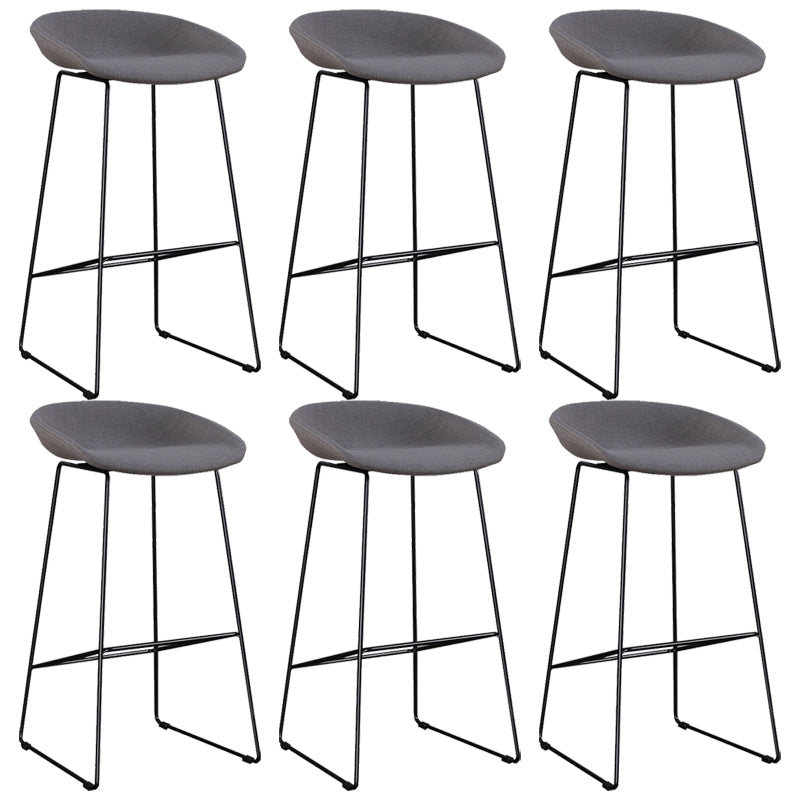 Metal Bar Stool Modern Style Low Back Armless Counter Stool for Home Use