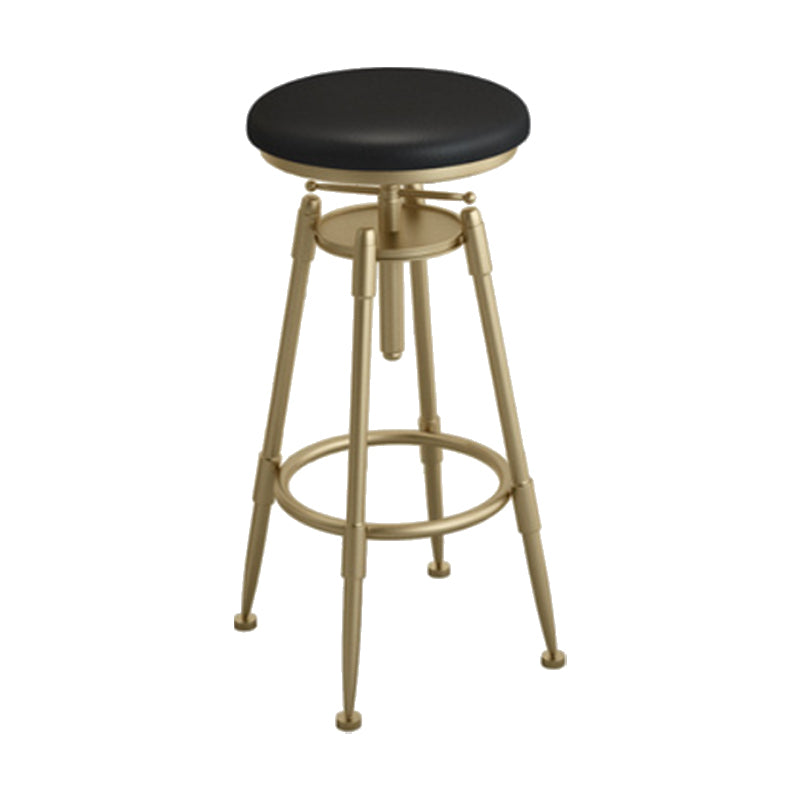 Industrial Armless Liftable Counter Stool Iron Cafe Bar Stool with Pedal