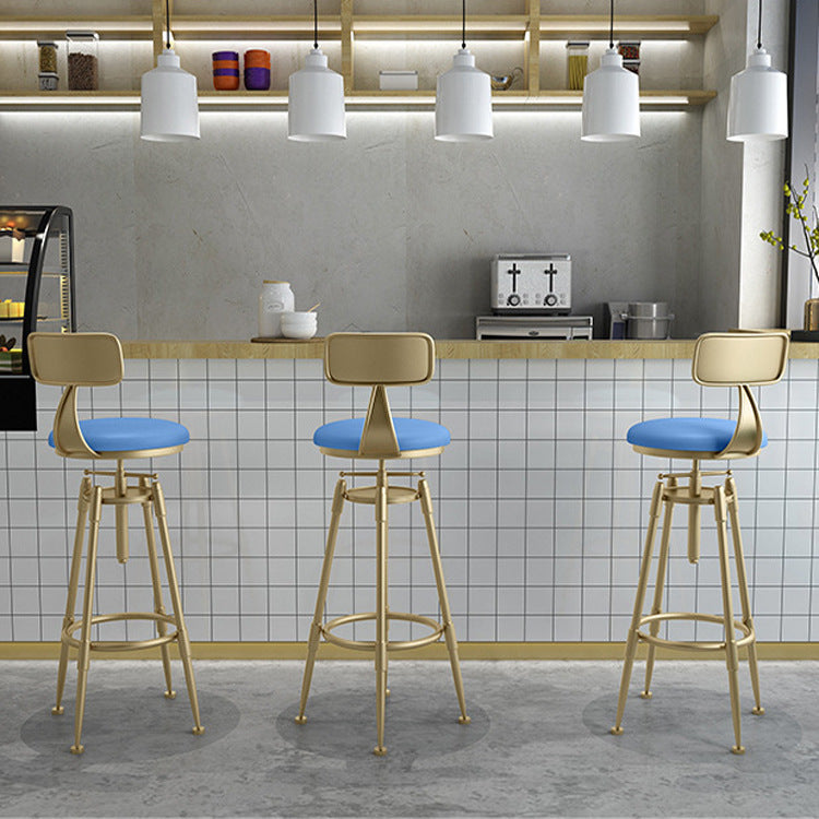 Industrial Armless Liftable Counter Stool Iron Cafe Bar Stool with Pedal