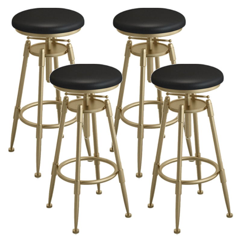 Industrial Armless Liftable Counter Stool Iron Cafe Bar Stool with Pedal