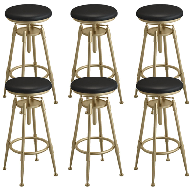 Industrial Armless Liftable Counter Stool Iron Cafe Bar Stool with Pedal