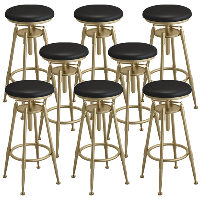 Industrial Armless Liftable Counter Stool Iron Cafe Bar Stool with Pedal