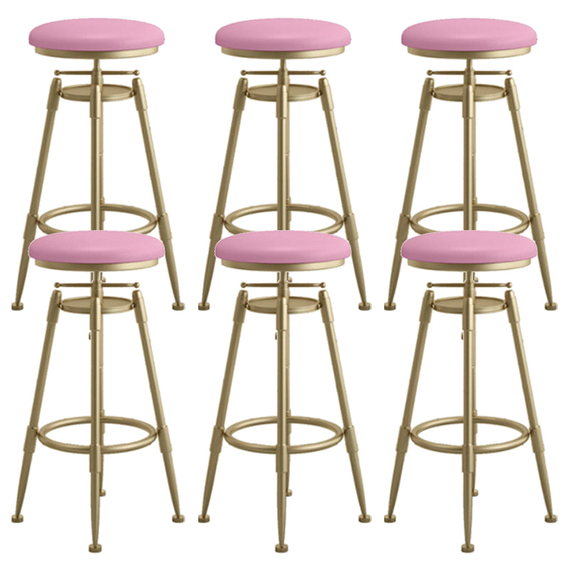 Industrial Armless Liftable Counter Stool Iron Cafe Bar Stool with Pedal