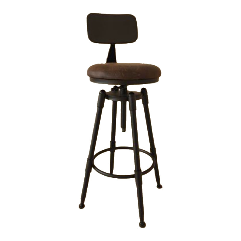 Industrial Armless Liftable Counter Stool Iron Cafe Bar Stool with Pedal