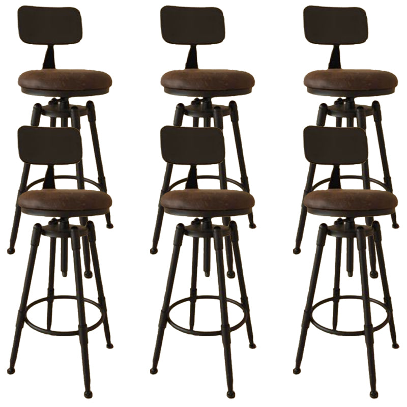 Industrial Armless Liftable Counter Stool Iron Cafe Bar Stool with Pedal