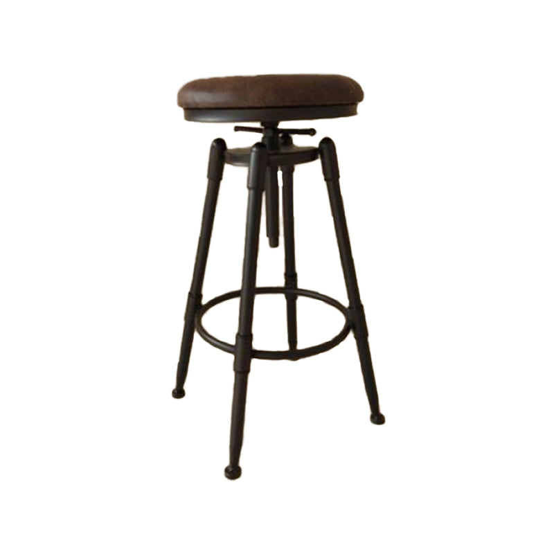 Industrial Armless Liftable Counter Stool Iron Cafe Bar Stool with Pedal