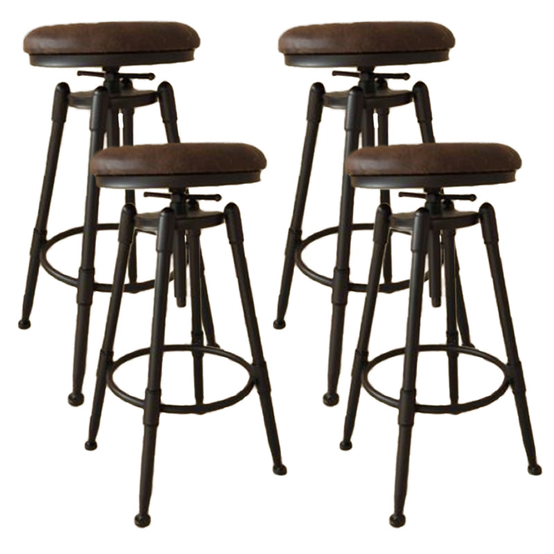 Industrial Armless Liftable Counter Stool Iron Cafe Bar Stool with Pedal