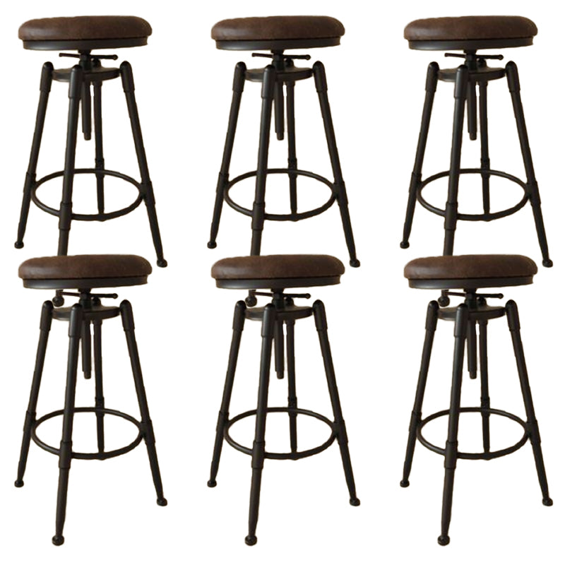 Industrial Armless Liftable Counter Stool Iron Cafe Bar Stool with Pedal