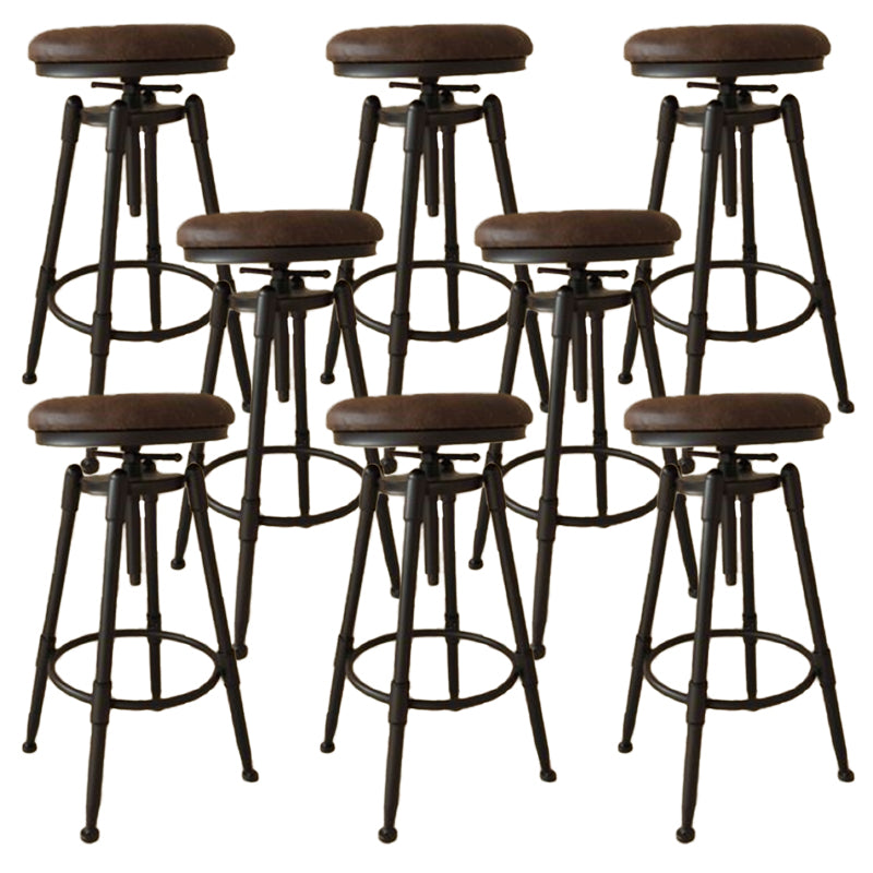 Industrial Armless Liftable Counter Stool Iron Cafe Bar Stool with Pedal