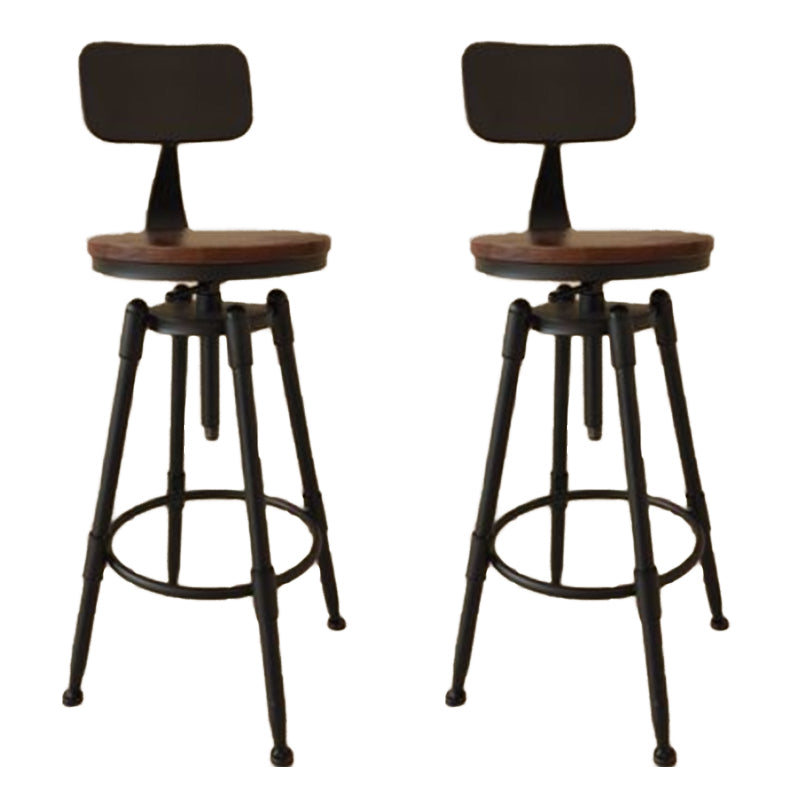 Industrial Armless Liftable Counter Stool Iron Cafe Bar Stool with Pedal