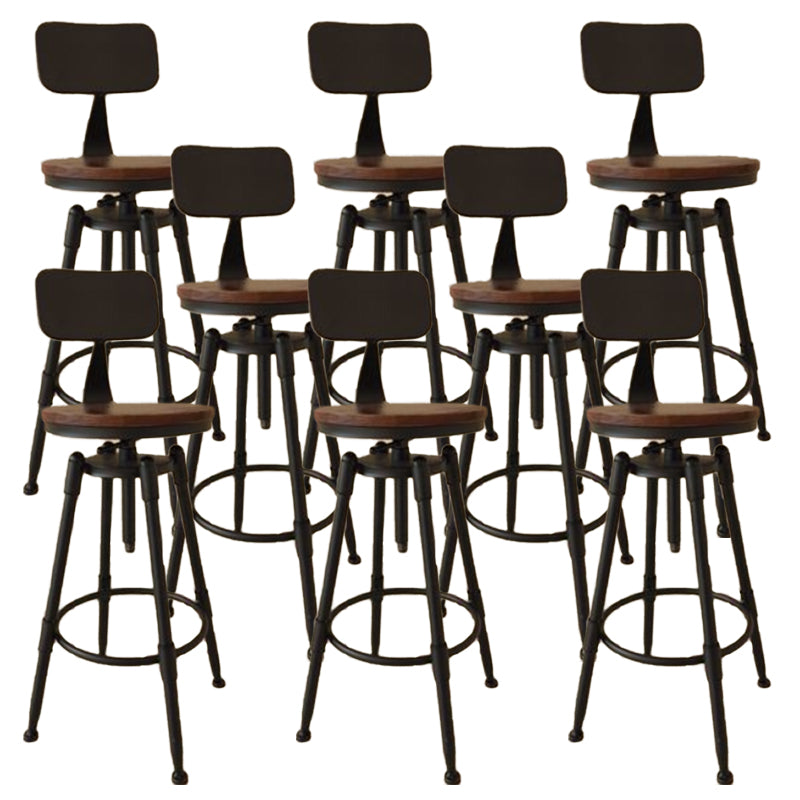 Industrial Armless Liftable Counter Stool Iron Cafe Bar Stool with Pedal
