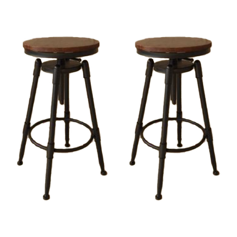 Industrial Armless Liftable Counter Stool Iron Cafe Bar Stool with Pedal