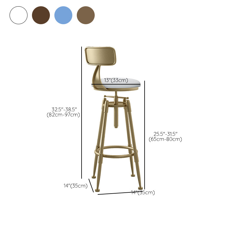 Industrial Armless Liftable Counter Stool Iron Cafe Bar Stool with Pedal
