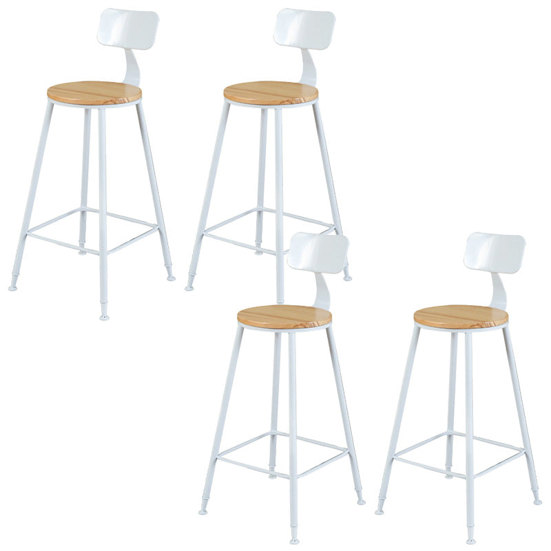 Contemporary Wood Seat Bar Stool Metal Bar Stool for Home Use