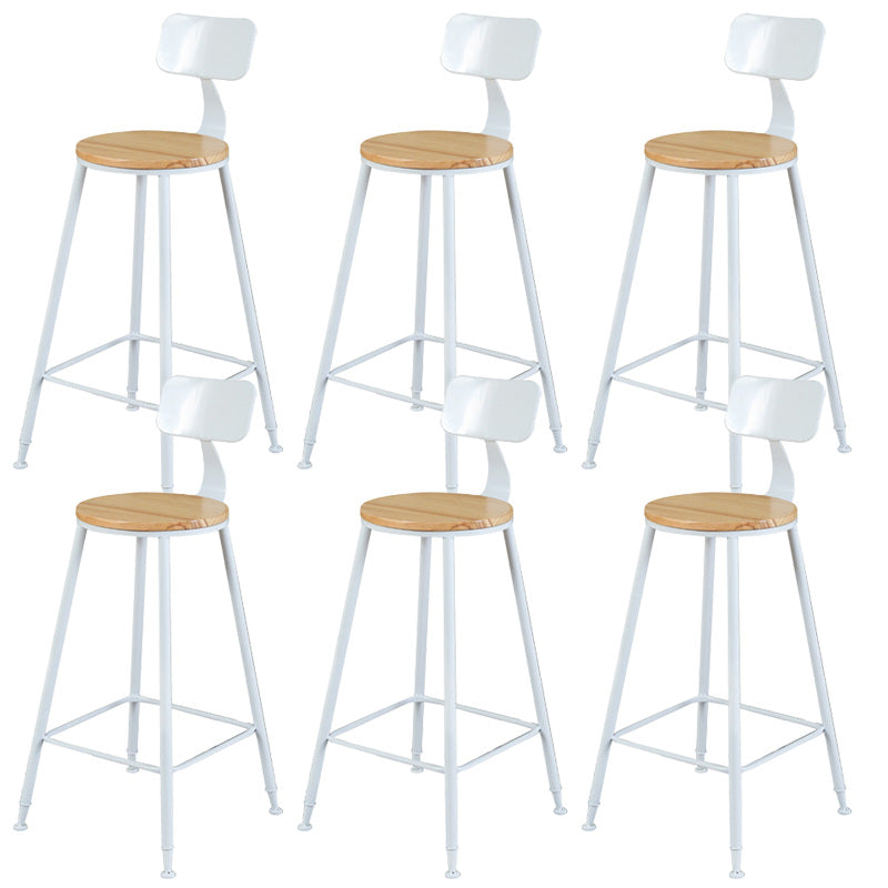 Contemporary Wood Seat Bar Stool Metal Bar Stool for Home Use