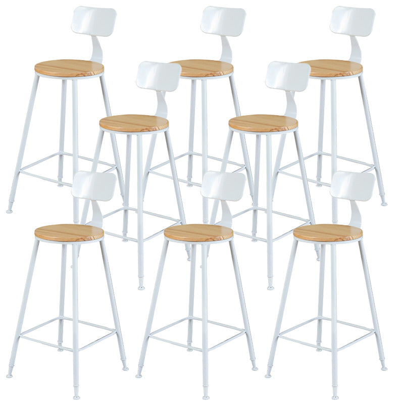 Contemporary Wood Seat Bar Stool Metal Bar Stool for Home Use