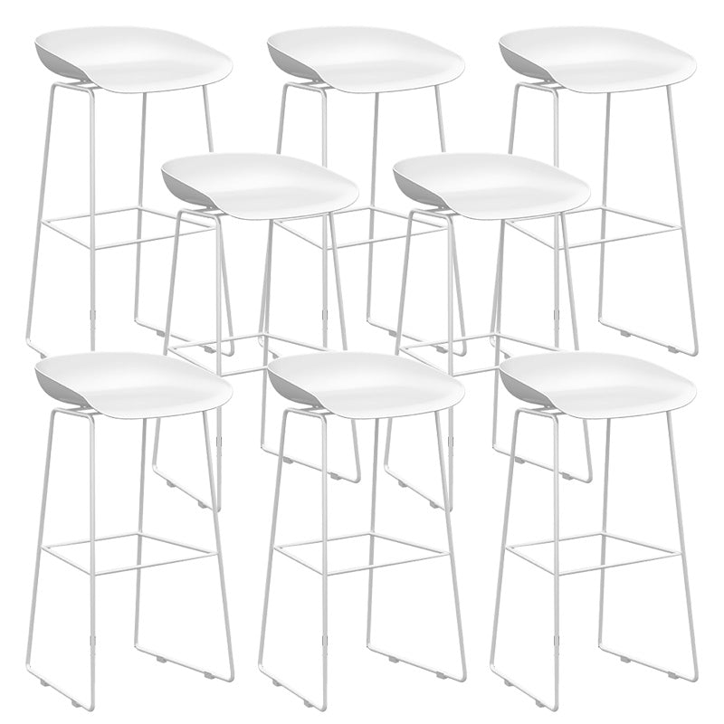 Contemporary Plastic Counter Stools Metal Bar Stool for Home Use