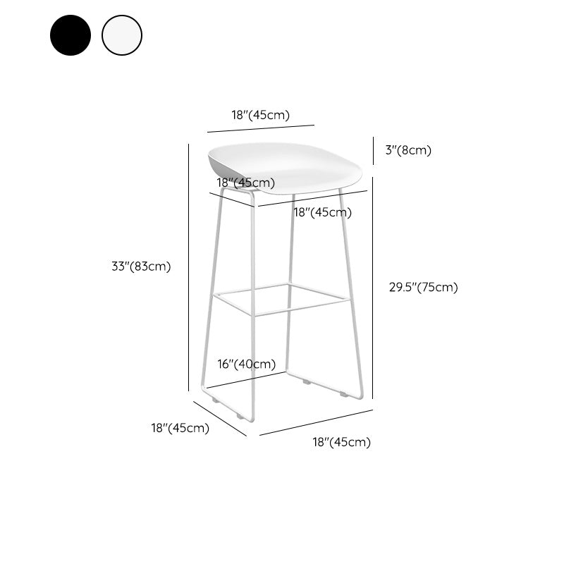 Contemporary Plastic Counter Stools Metal Bar Stool for Home Use