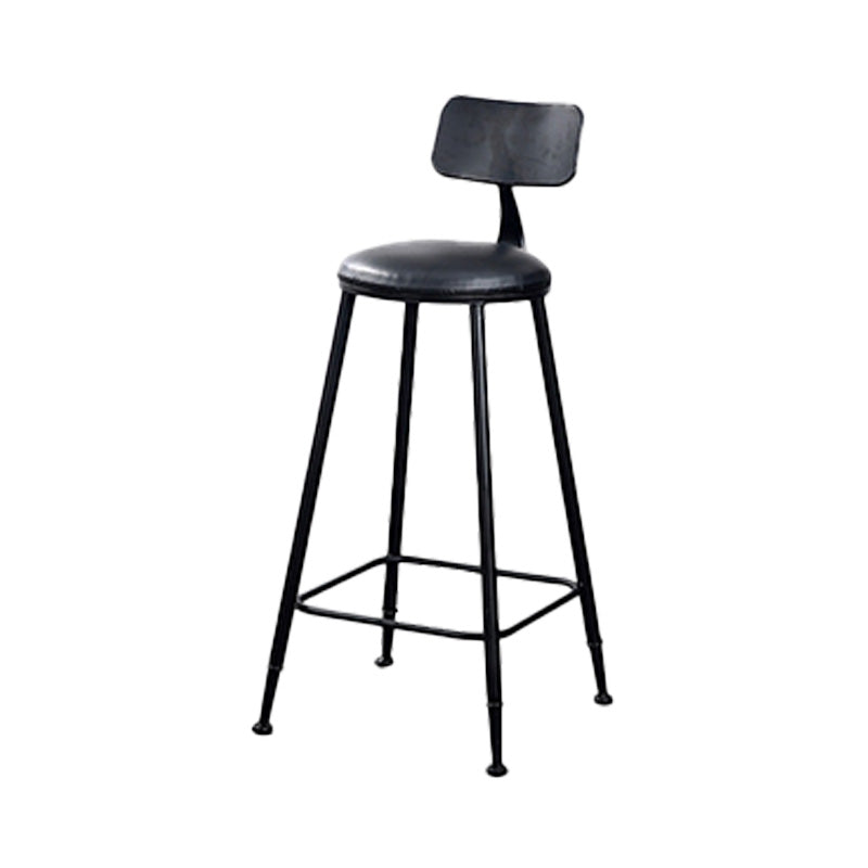 Contemporary Metal Bar Stool Wood Seat Bar Stool for Home Use